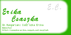 erika csaszka business card